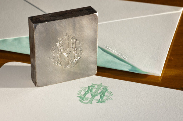 Printery 17 Hand cut monogram die from custom artwork