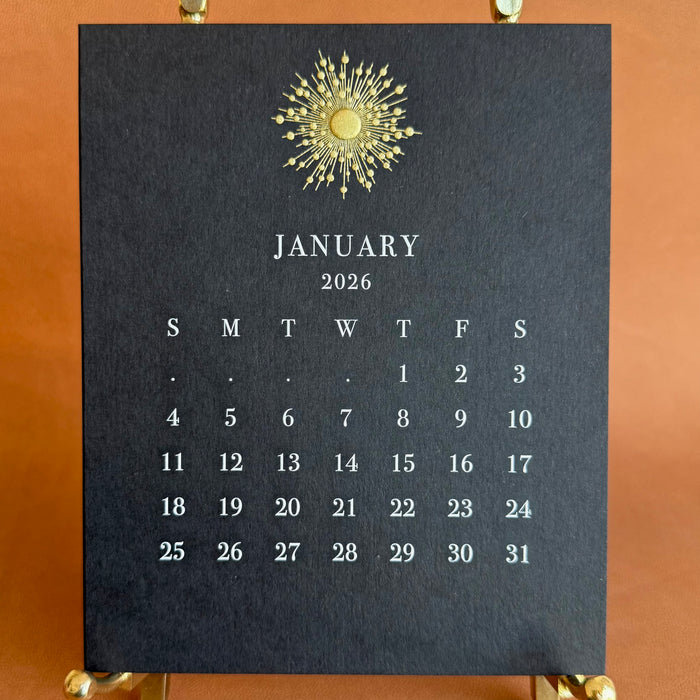 2026 Calendar - Black