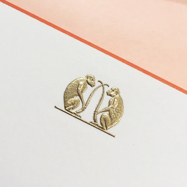 Double Monkeys Note Cards