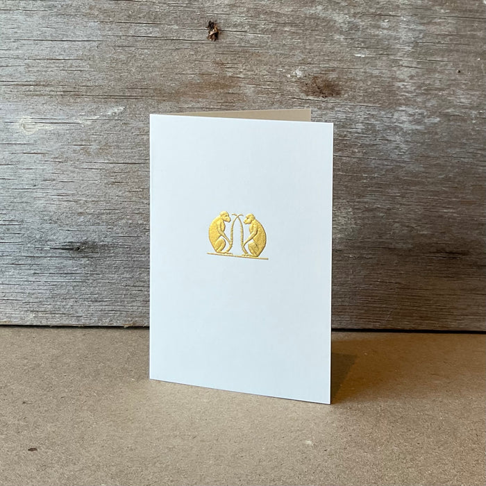 Double Monkey Gift Enclosure Card - Folded