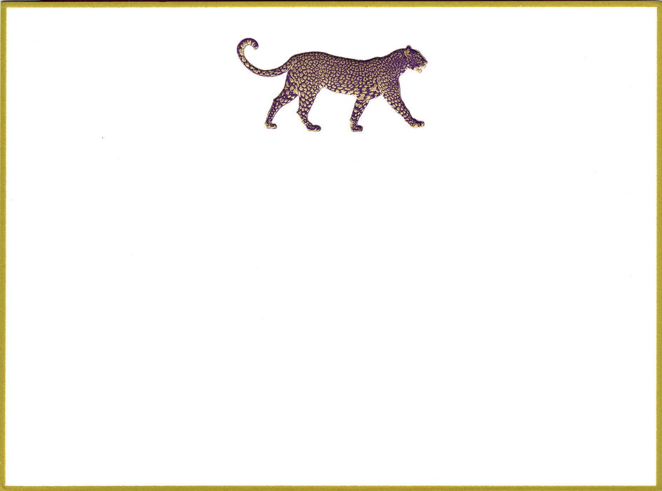 Leopard Note Cards - Aubergine