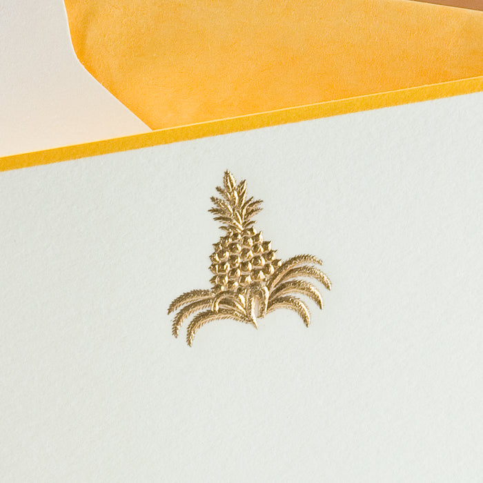 Pineapple Note Cards - Gold