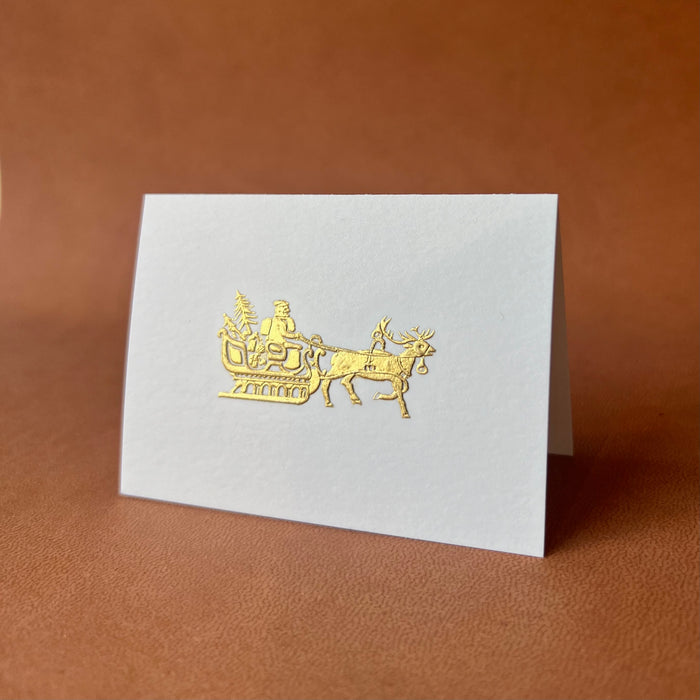 Santa & Sleigh Gift Enclosure Card - Folded