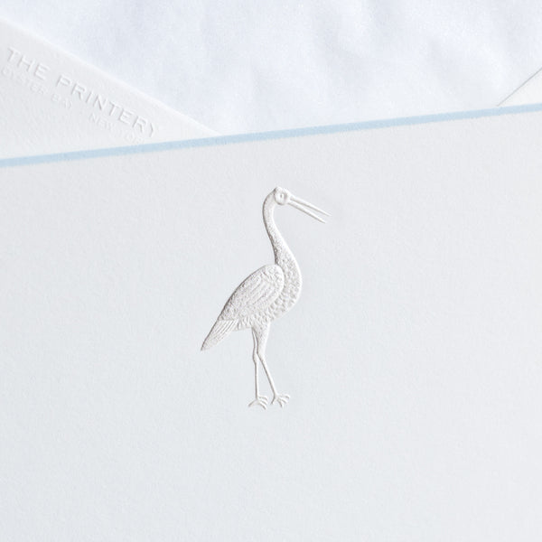 Stork Note Cards - Baby Boy Blue